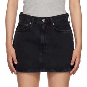 AGOLDE Black Denim Mini Skirt